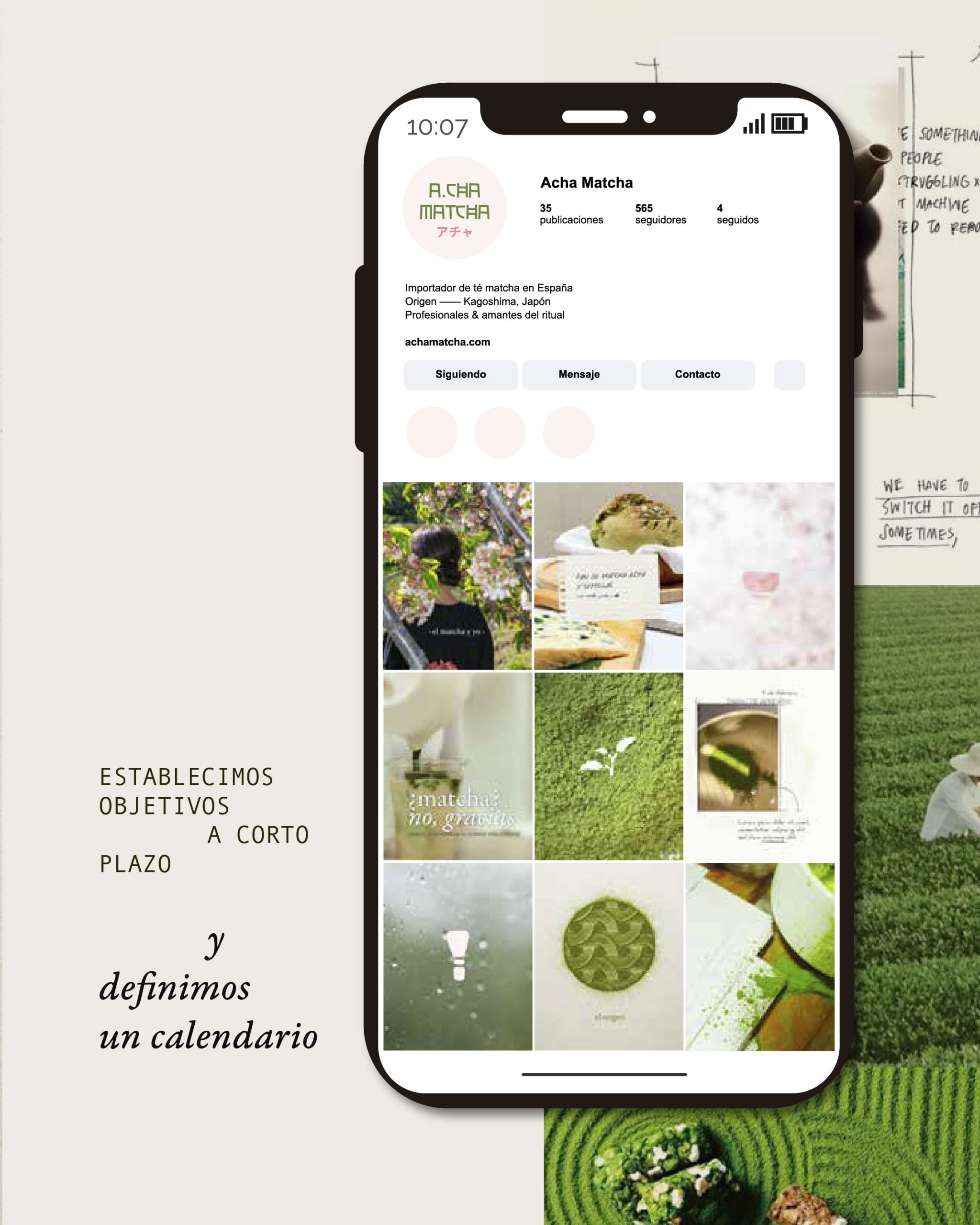 estrategia de contenidos redes sociales marca matcha